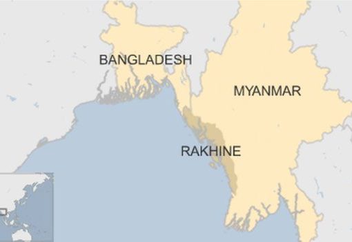 Peta Myanmar dan Bangladesh. (Ilustrasi BBC News)