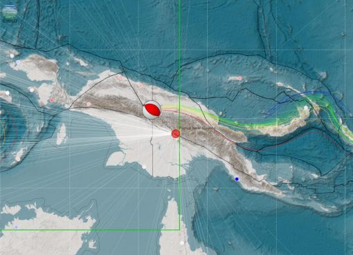 Pusat gempa di Papua Nugini.(Foto: BMKG)