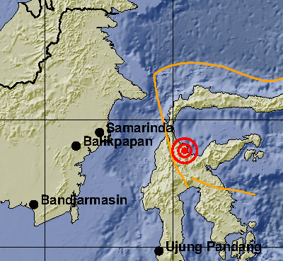 Gempa Poso, Sulteng. (Sumber BMKG)