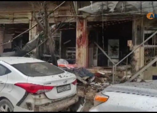 Lokasi terjadinya ledakan di kota Manbij, Suriah utara. (AFP dari video Hawar News Agency/Arab News)