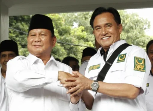 Ketum Gerindra Prabowo Subianto dan Ketum PBB Yusril Ihza Mahendra.