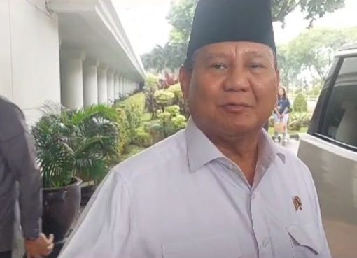 Menteri Pertahanan Prabowo Subianto di Gedung Kementerian Sekretariat Negara, Kamis (6/7/2023).