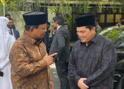 Menhan Prabowo dan Menteri BUMN Eick Thohir.