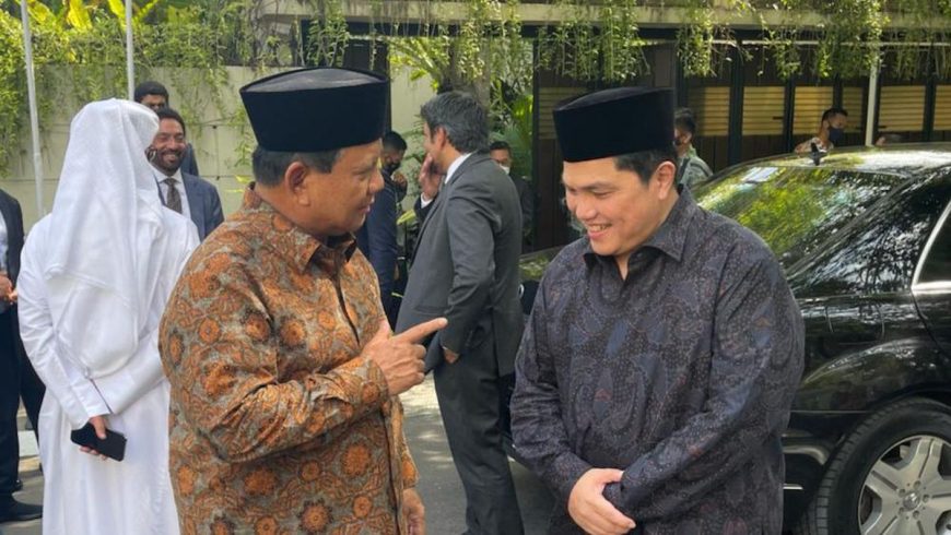 Menhan Prabowo dan Menteri BUMN Eick Thohir.