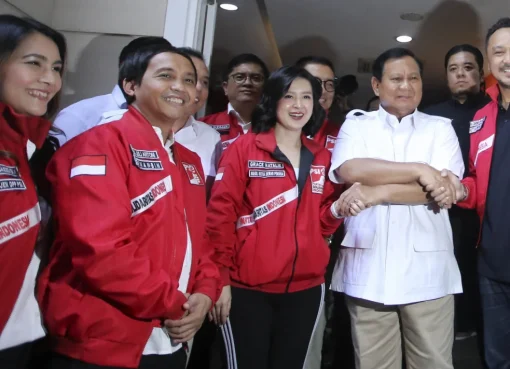 Ketum Gerindra Prabowo Subianto di Markas PSI.