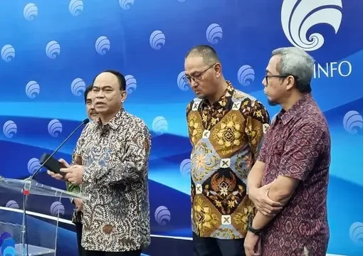 Menkominfo Budi Arie Setiadi saat melakukan konferensi pers mengenai pemberantasan judi online di Indonesia.