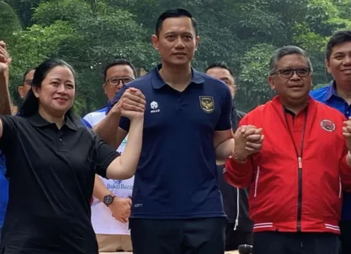 Ketua DPP PDI Perjuangan Puan Maharani bertemu dengan Ketua Umum Partai Demokrat Agus Harimurti Yudhoyono (AHY) di Plataran Hutan Kota Gelora Bung Karno, Jakarta Pusat, Minggu, 18 Juni 2023.