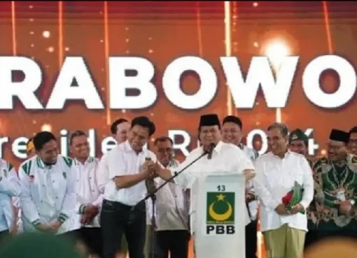 Prabowo di acara PBB di Padang, Sumbar.