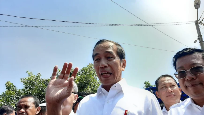 Presiden Jokowi di Pasar Kranggot, Cilegon, Banten.