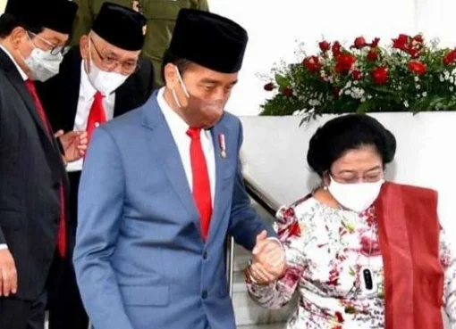 Presiden Jokowi dan Megawati di Istana, Jakarta.