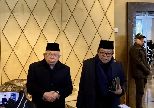 Wakil Presiden Ma'ruf Amin dan Juru Bicara Wapres Masduki Baidlowi di Slowakia.