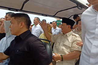 Calon presiden Prabowo Subianto tiba di Baten.